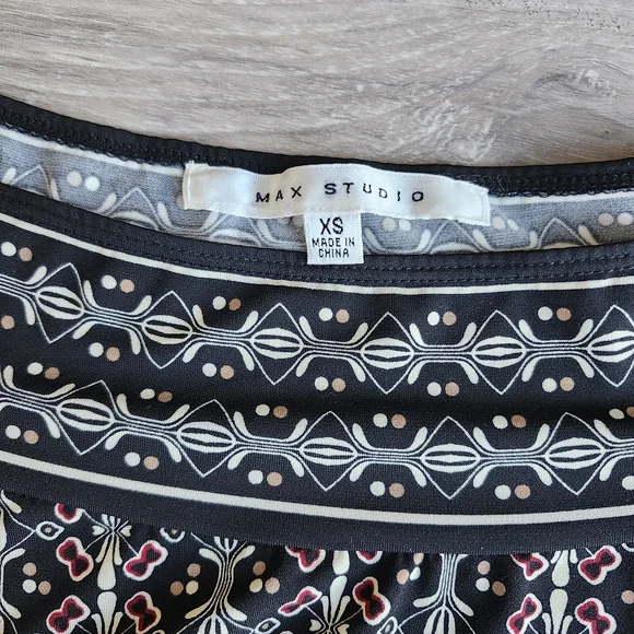 Max Studio Geometric Print Boat Neck Work Dress Business Casual Chic - Picture 2 of 4